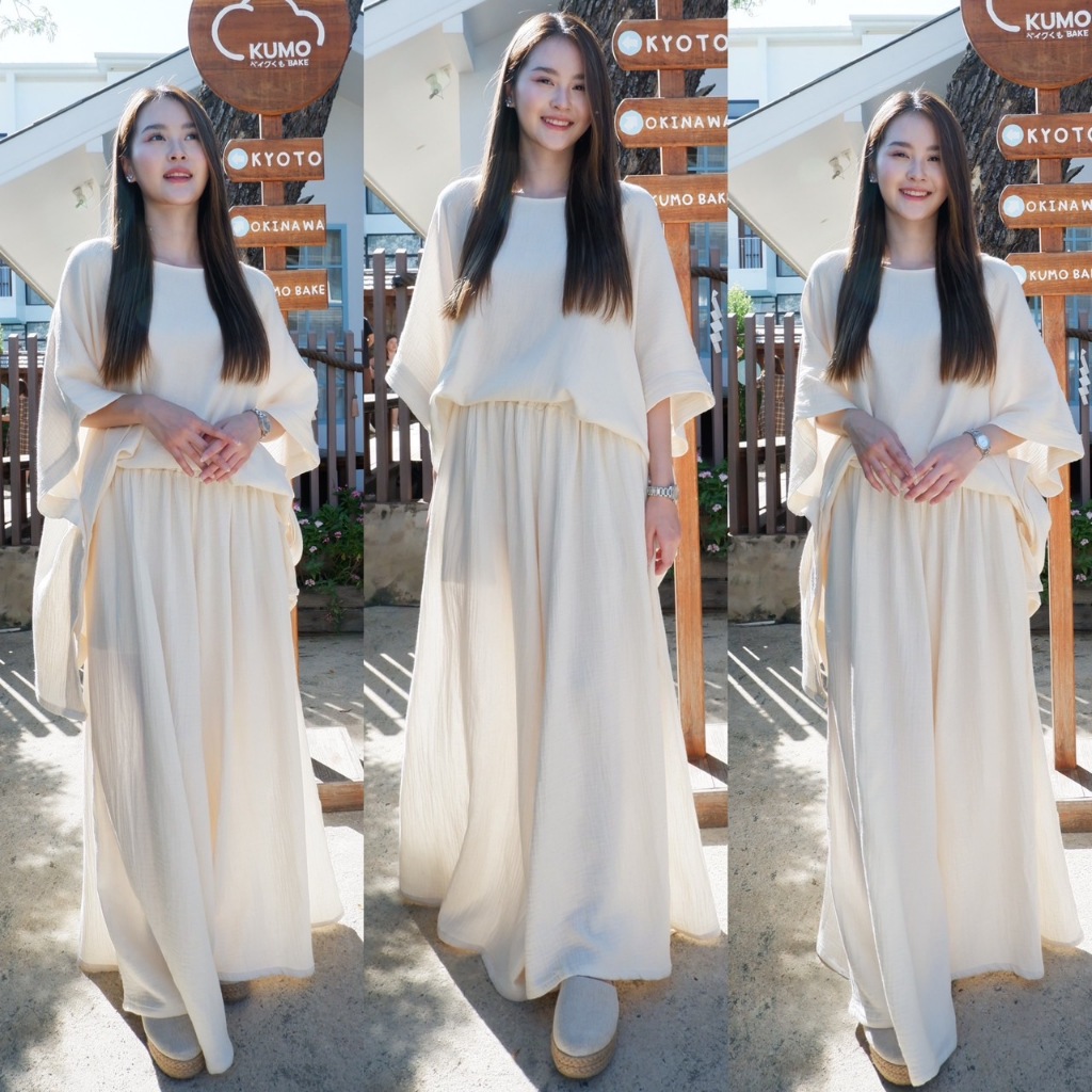 Nana’s Craft งานจัดเซ็ต Over Size เสื้อ-กางเกงผ้าสาลู 2 ชั้นอัดย่น งานเสื้อ-กางเกงผ้าฝ้ายสาลู (สินค้าขายแยกชิ้น)