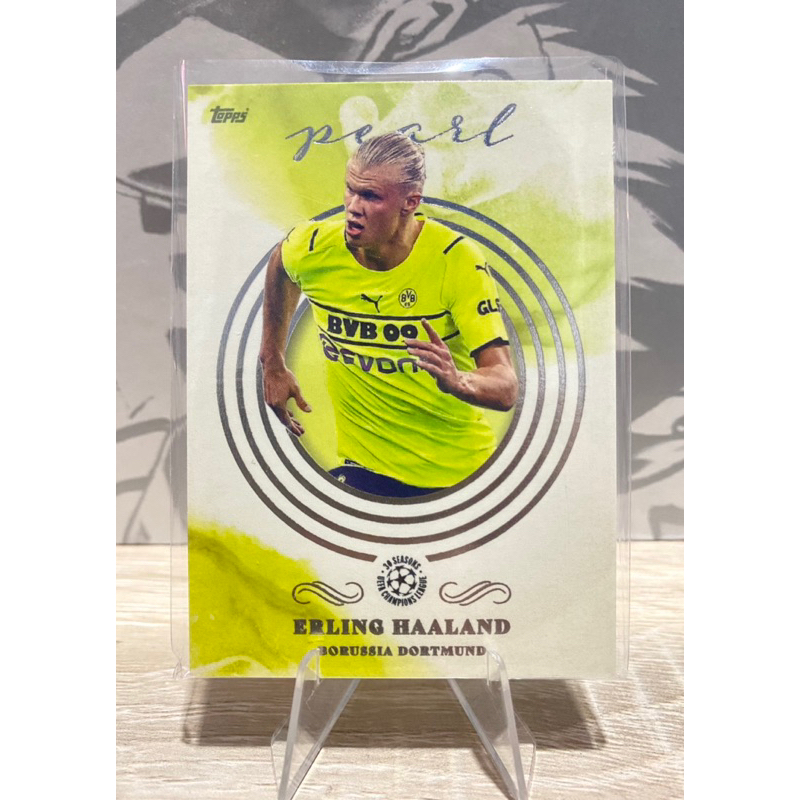 การ์ดฟุตบอล Erling Haaland Borussia Dortmund 2021-22 Topps Pearl UEFA