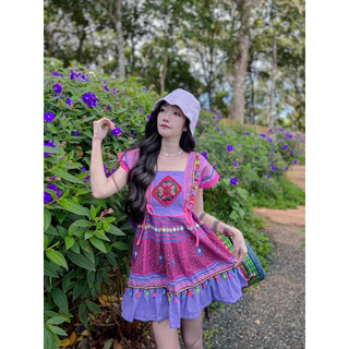 ชุดเด็กดอย ชุดพื้นเมือง ชุดเดรสผ้าฝ้าย ชุดเที่ยวเหนือ/💐มีราคาส่ง/💐มีเก็บเงินปลายทาง