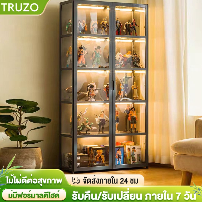TRUZO ตู้กระจกสองประตู ตู้โชว์โมเดล ตู้โชว์กระจกใส ตู้โชว์อะคริลิค ตู้หนังสือ มีหลายขนาด ประหยัดพื้นที่
