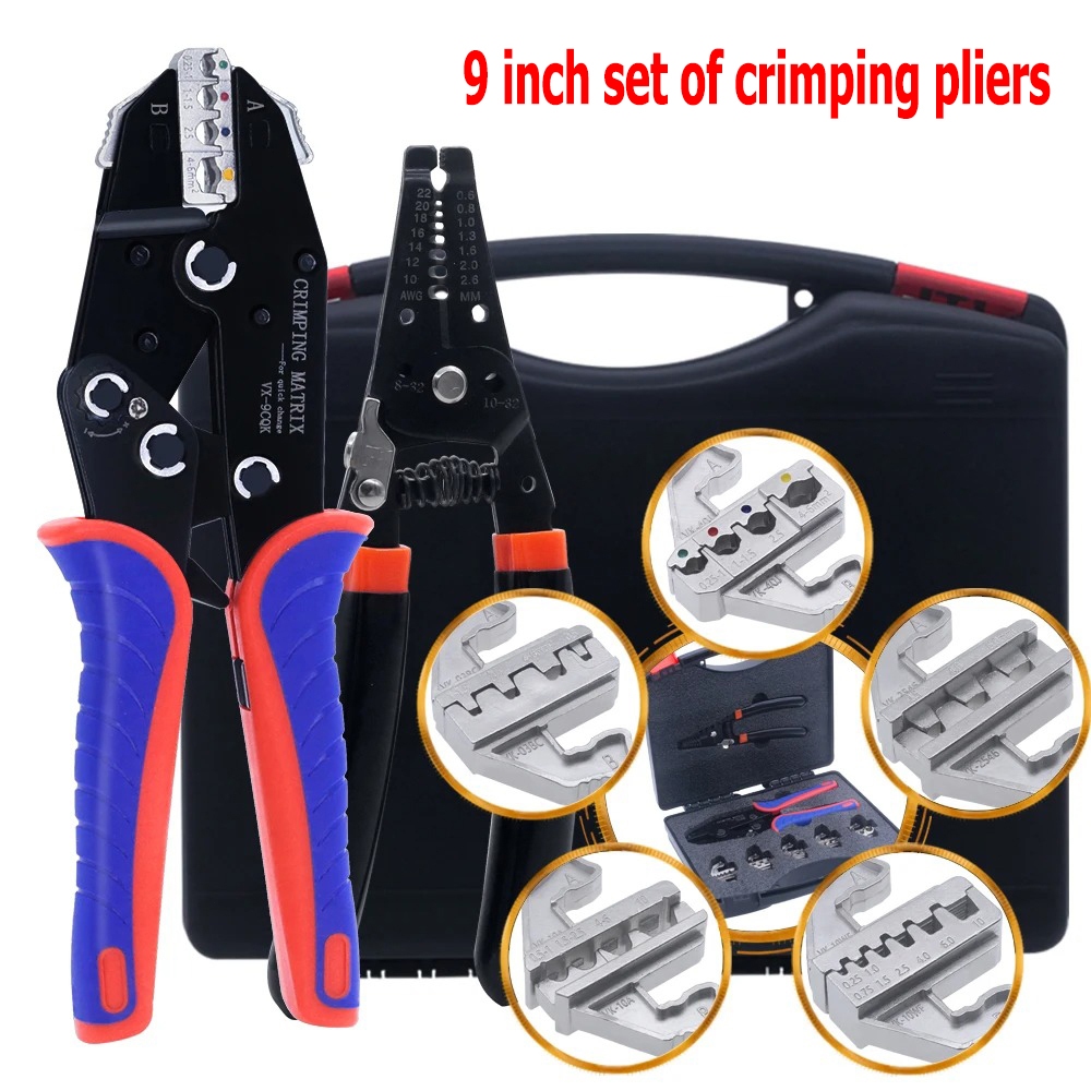 VX-9CQK เครื่องคีมย้ําเทอร์มินัลแบบกดเย็นขนาด 9 นิ้วแบบเปลี่ยนด่วน, ตัวคีมย้ําขั้วต่อ, เครื่องปอกสาย