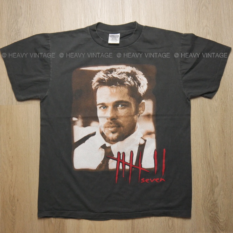 SE7EN SEVEN 2 Legendary Movie BRAD PITT Bio Washed เสื้อวินเทจ เสื้อหนังตำนาน heavy vintage shirt