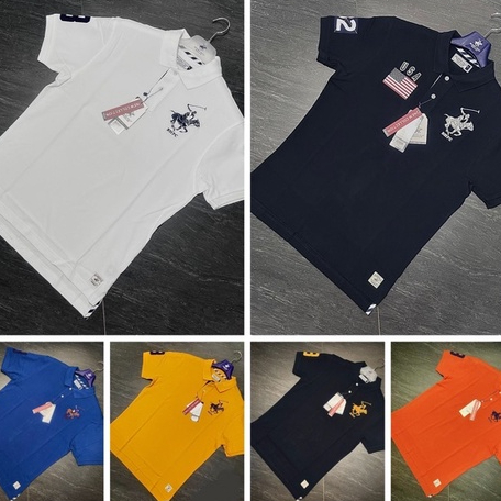 T2 เสื้อคอปกแขนสั้นผู้ชาย ลายม้า Beverly Hills Polo Club (ใส่ได้หญิงชาย)