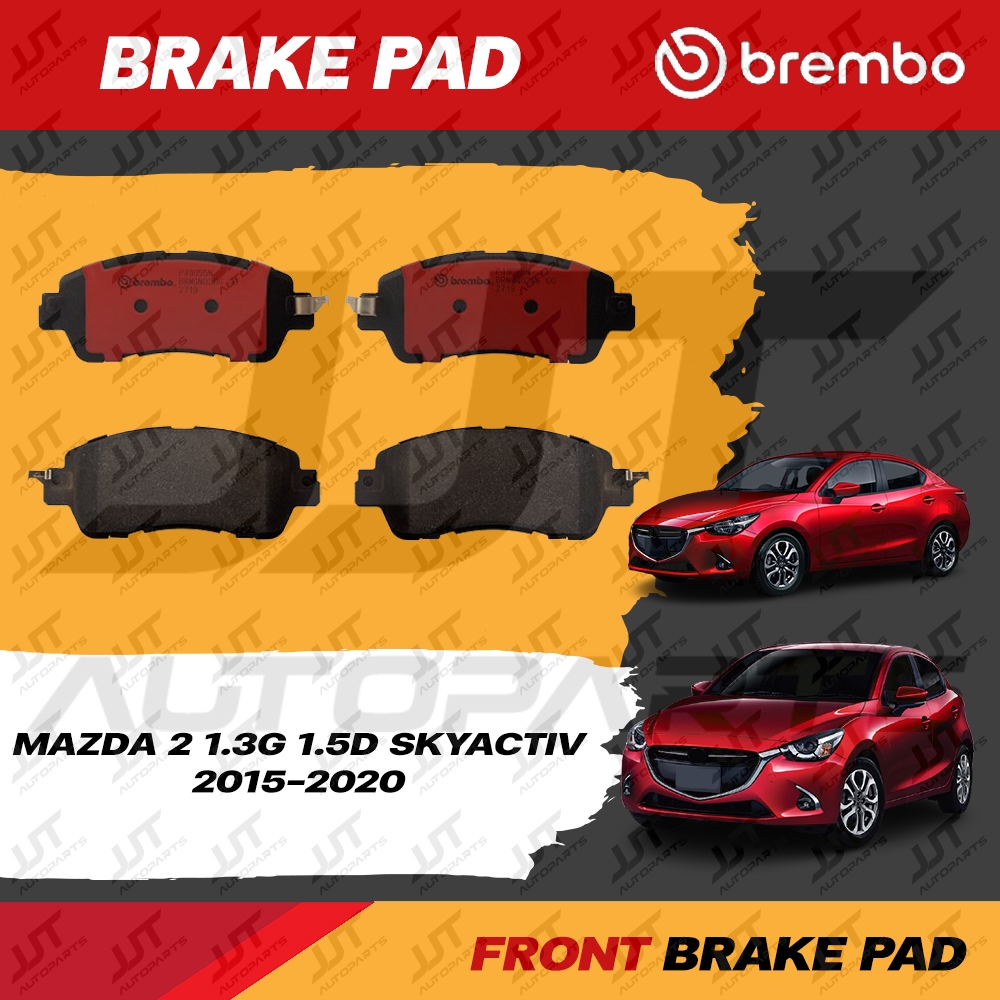Brembo ผ้าเบรค MAZDA 2 Skyactiv 1.3G 1.5D 2015-2020 มาสด้า 2 1.3 1.5 ดีเซล 4 ประตู, 5 ประตู 2015-2020 [หน้า, ดิสก์หลัง]