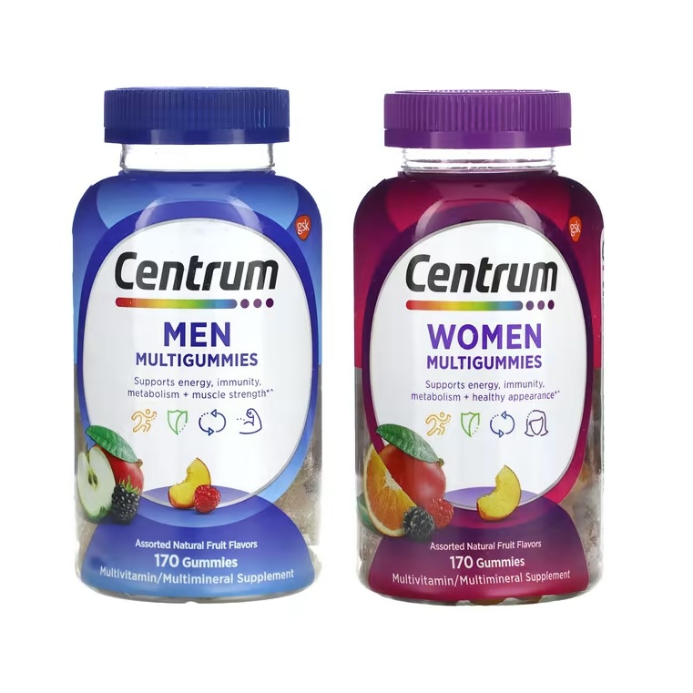 Centrum Men, Women MultiGummies 170 กัมมี่ วิตามิน รสผลไม้ แบบกัมมี่