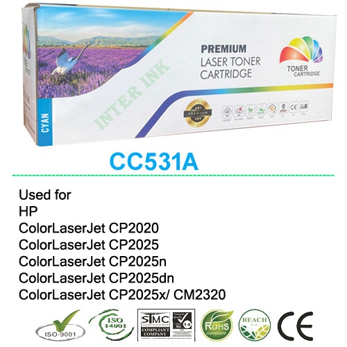 หมึกพิมพ์ Color LaserJet CP2020 / CP2025 / CP2025n / CP2025dn / CP2025x/ CM2320 (CC531A) สีฟ้า Color