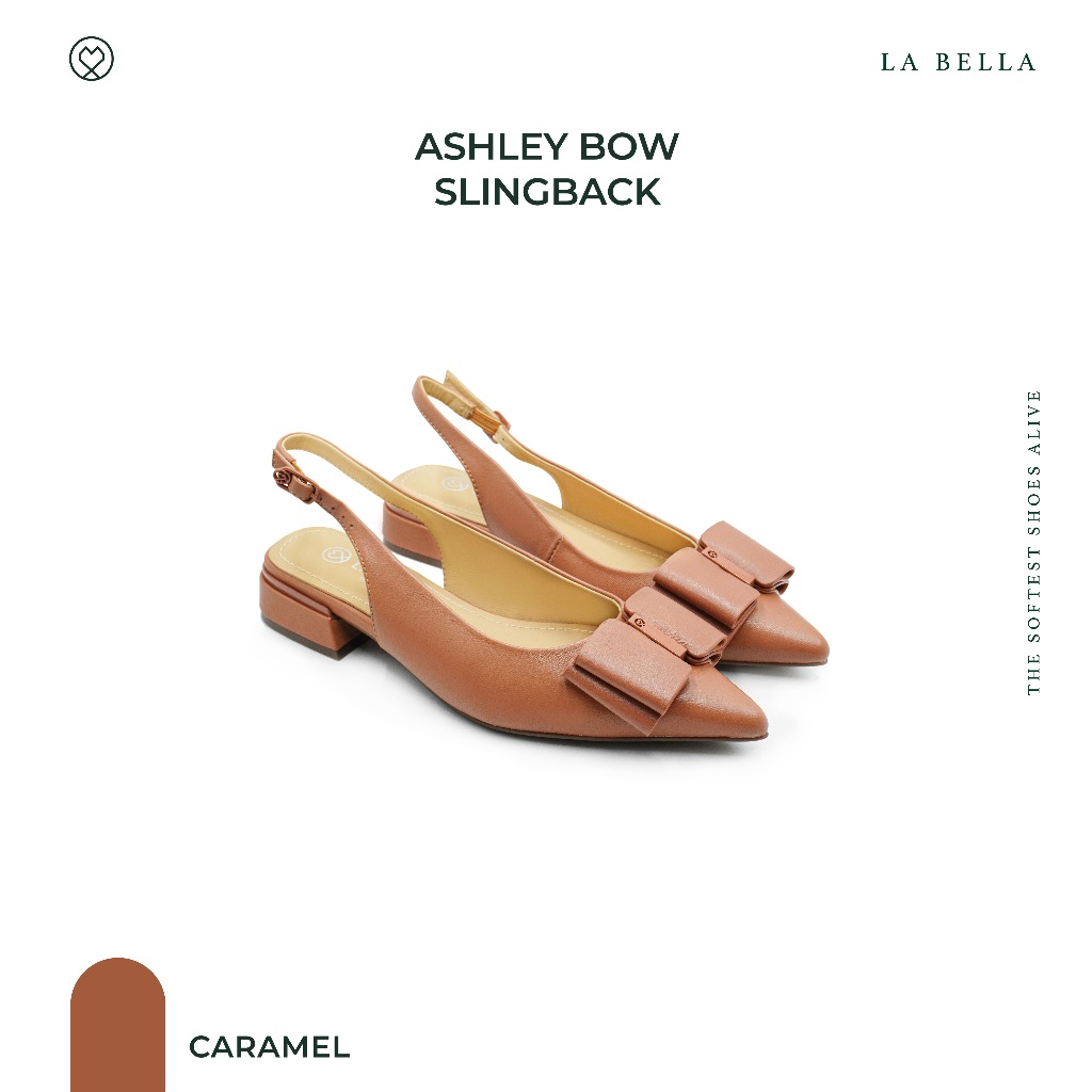 LA BELLA รุ่น ASHLEY BOW SLINGBACK - CARAMEL