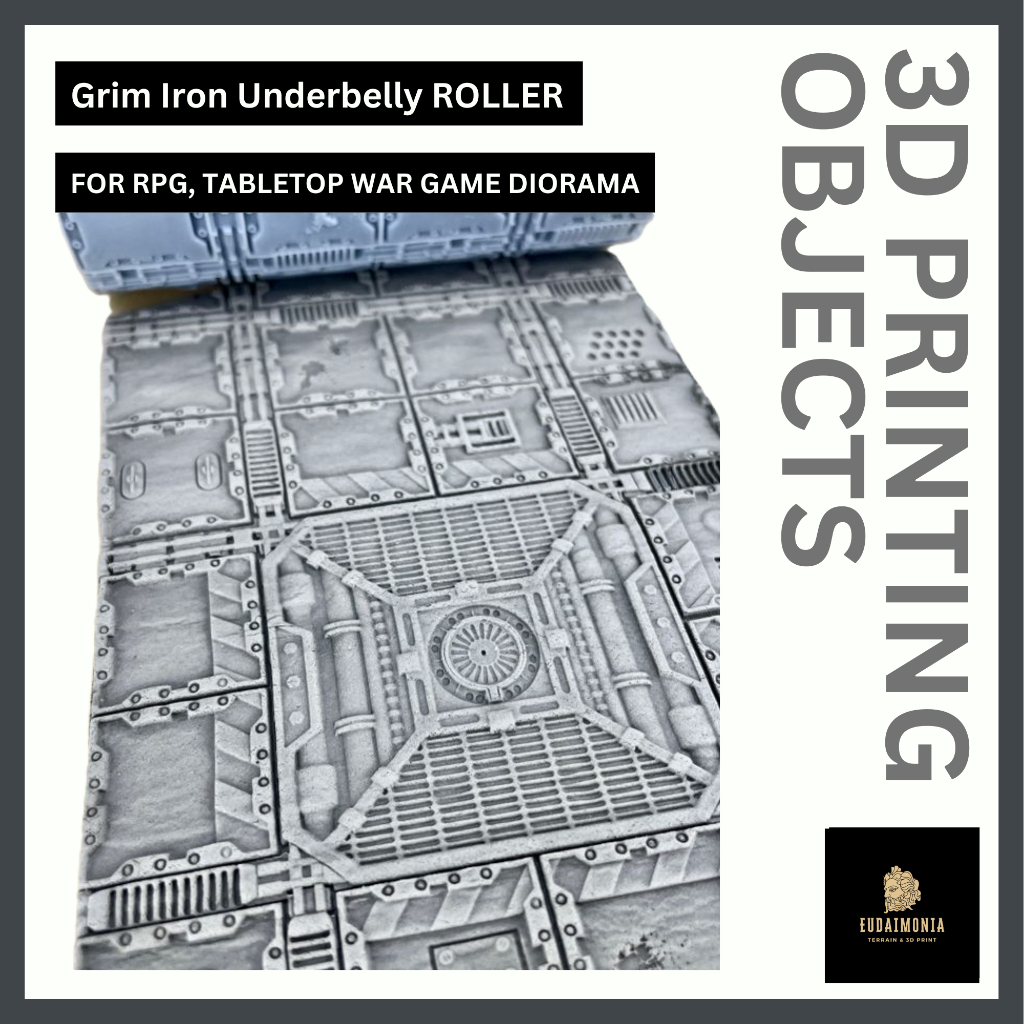 Miniature Grim Iron Underbelly textured roller จัดส่งได้ใน1-3วัน สำหรับทำ terrain war games, trpg, warhammer