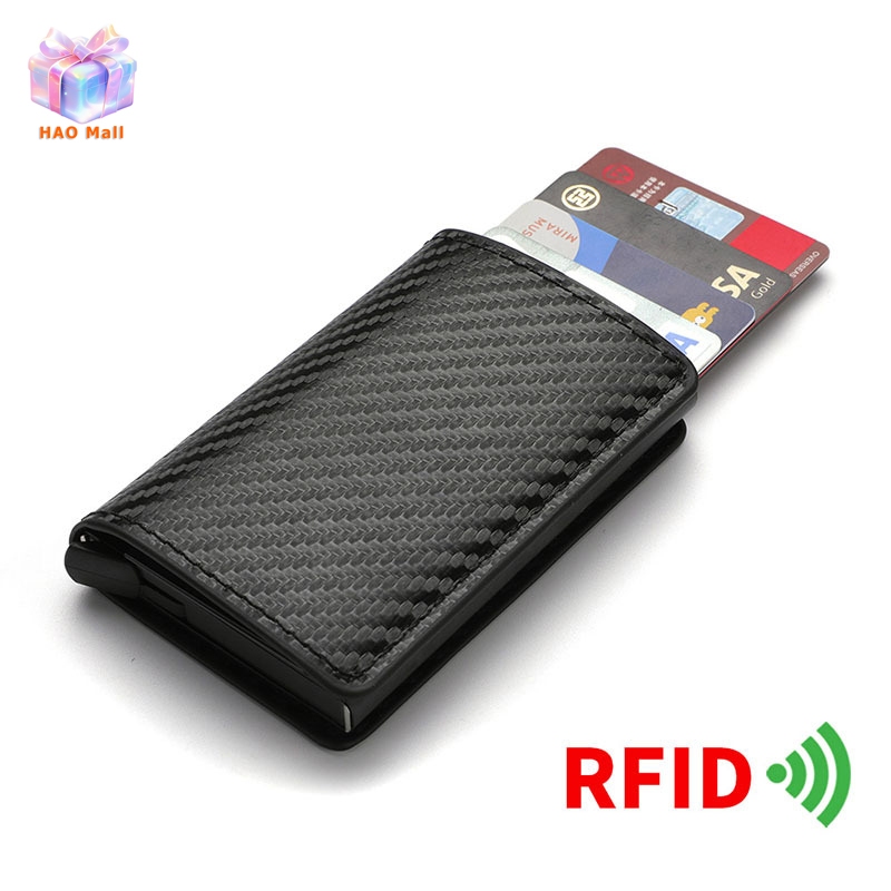 ที่ใส่บัตรเครดิต RFID แบบบางกระเป๋าสตางค์ผู้ชายสากล PU ที่ใส่บัตรป้องกันการโจรกรรม