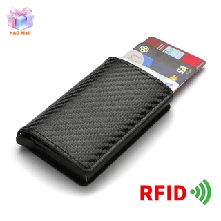 ที่ใส่บัตรเครดิต RFID แบบบางกระเป๋าสตางค์ผู้ชายสากล PU ที่ใส่บัตรป้องกันการโจรกรรม