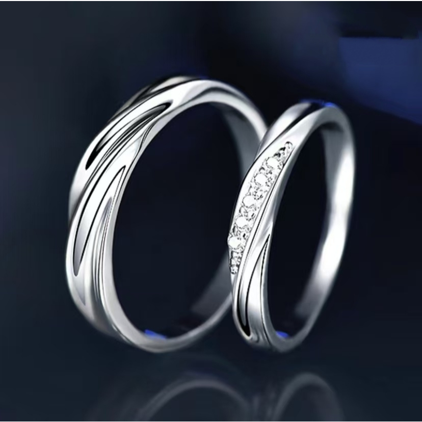 jewelry เรียบงำย สุภาพสตรี สแตนเลส นำรัก ฎ วันเกิด ของขวัญ คู่รัก แหวนแฟชั๊น ทุกวัน สง่างาม ปรับได้