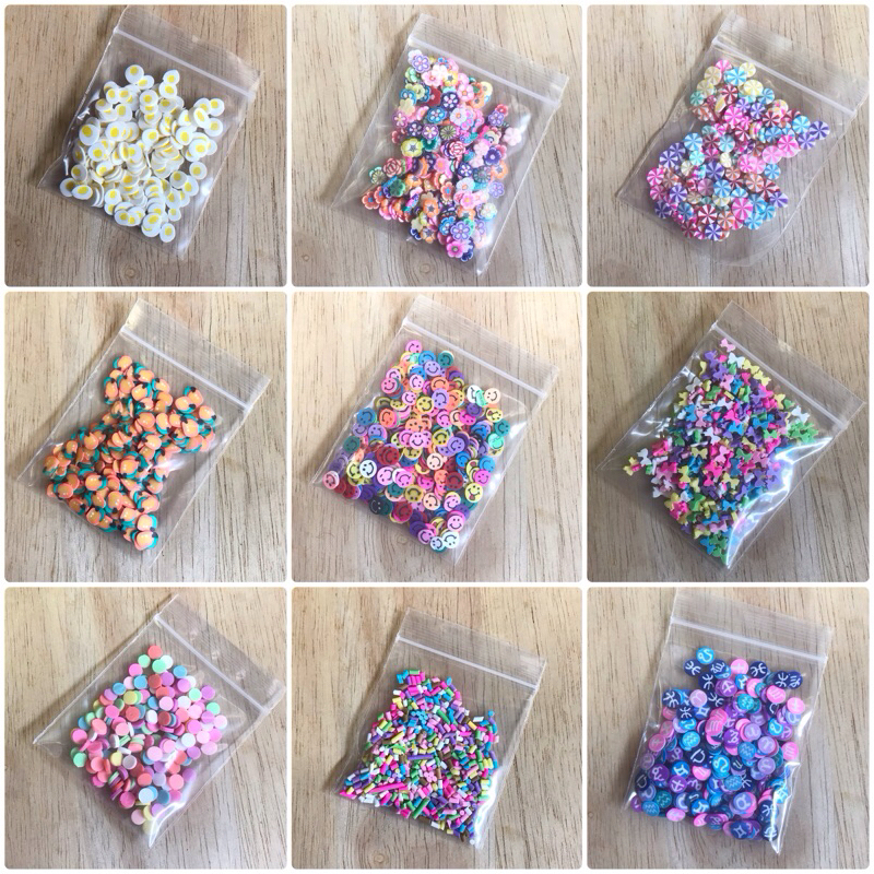 ฟีโม่/fimo 5 กรัม ผลไม้ สัตว์ ขนม ดอกไม้ ตกแต่งเล็บ ตกแต่งงานดีไอวายต่างๆ งานเรซิ่น