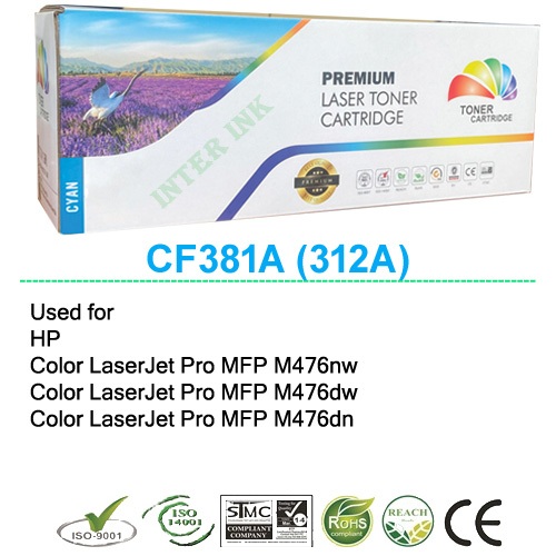 หมึกพิมพ์ Color LaserJet Pro MFP M476nw / M476dw / M476dn (CF381A) 312A สีฟ้า Color Box