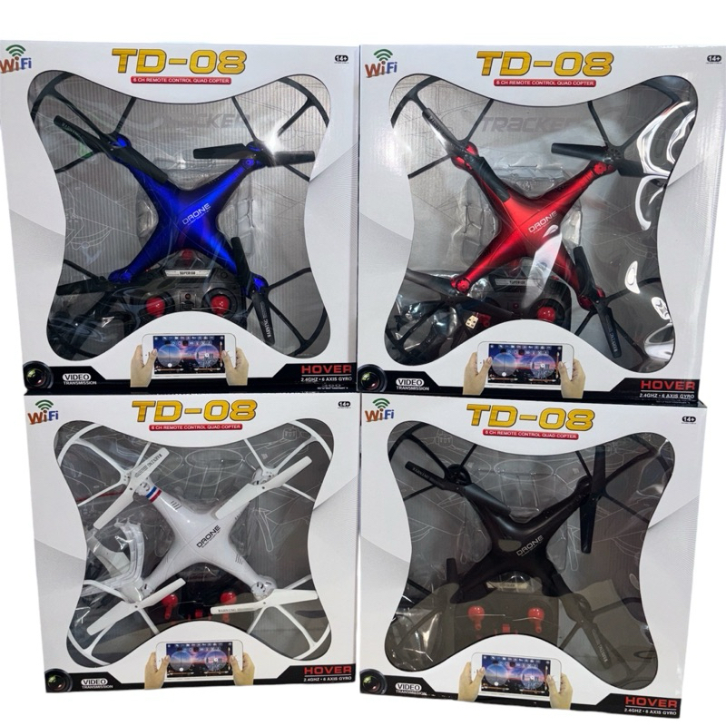 โดรนตัวใหญ่บังคับวิทยุTD-08 รีโมท2.4GHz (ไม่มีกล้อง)บินล็อคความสูงบินตีลังกา360%ได้มีไฟแบตเตอรี่ชาร์จอุปกรณ์พร้อมเล่น