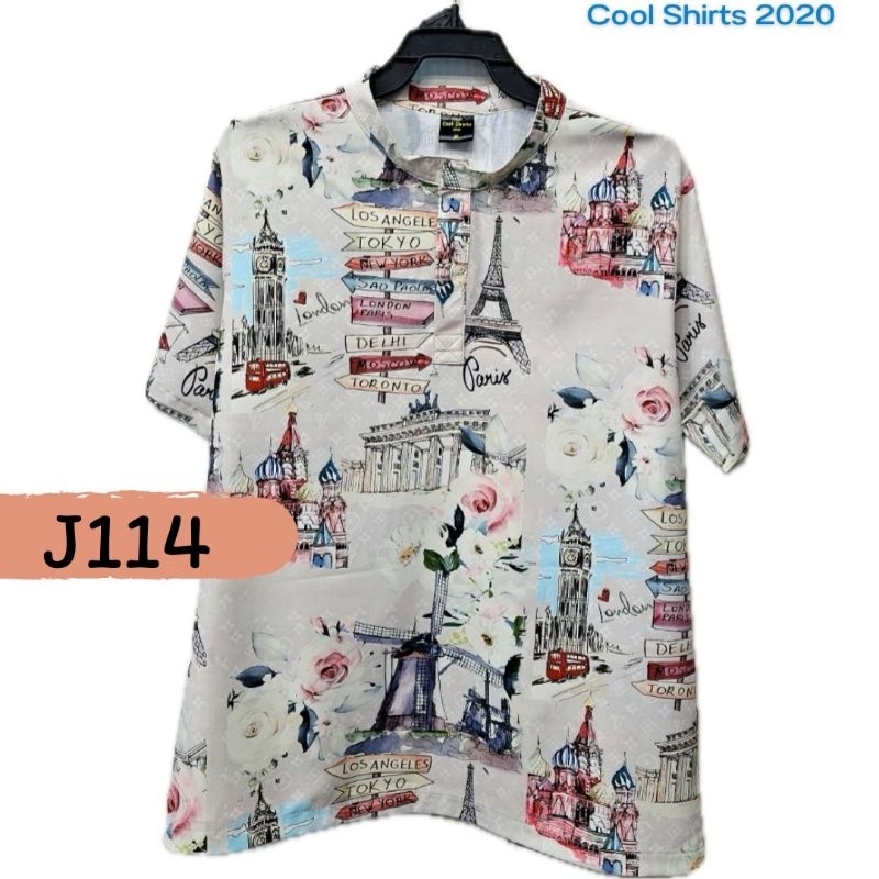 เสื้อเชิ้ตคอจีน ผ้าไหมอิตาลี เมืองหลวง J114