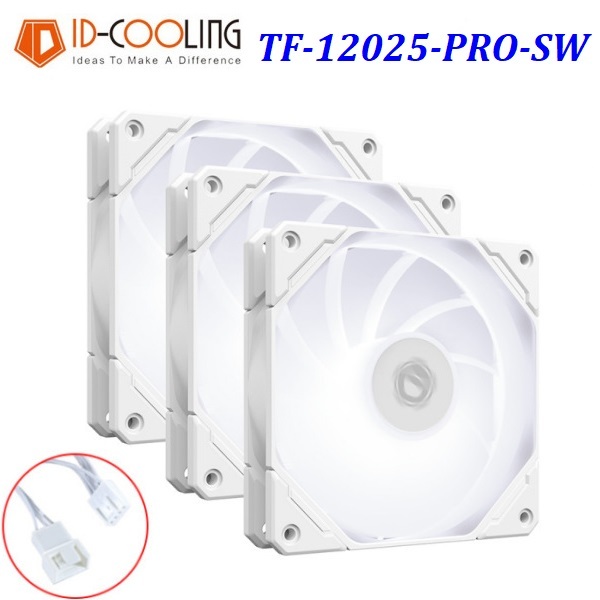 พัดลมเคส ID-Cooling TF-12025-PRO-SW TRIO (Pack *3) 120mm. 4pin PWM 1500RPM