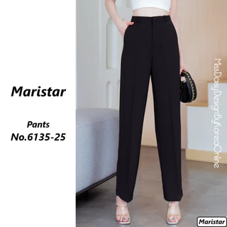 Maristar กางเกงขายาวทรงกระบอก No.6135 เอวสูง เนื้อผ้า Polyester 93％