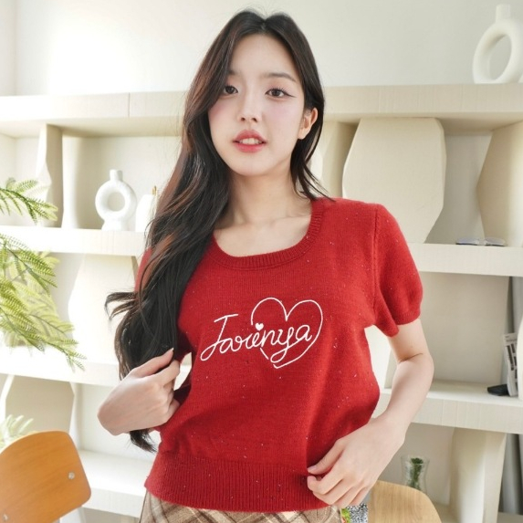 JARINYA เสื้อไหมพรมแขนสั้นปัก jarinya (T779)