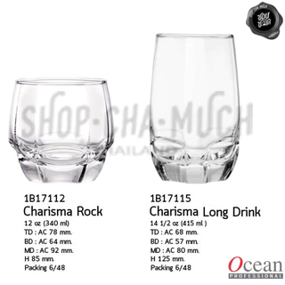 -1 ออเดอร์/ 1 แพ็ก- แก้วร็อก/ลองดริ๊ง Charisma 12/14 1/2 oz Ocean โอเชียน - 1 แพ็ก 6 ใบ