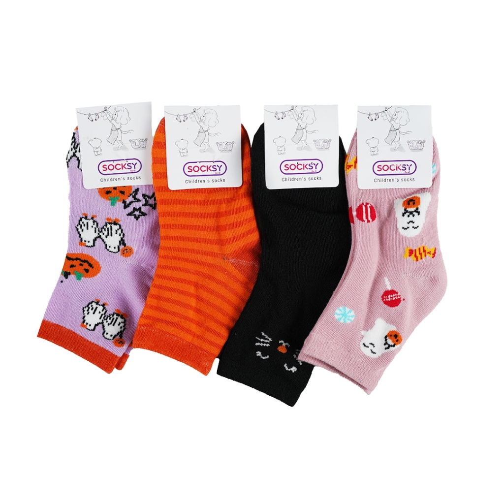 Socksy ถุงเท้าเด็กลายฮัลโลวีน  รุ่น LD-0015 คละสี (แพ็คสุดคุ้ม12คู่)