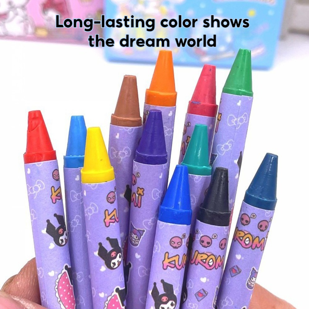 ดินสอเทียน สีเทียน เด็ก ๆ วาดภาพวาดเส้นเล็ก ๆ 12 สีเทียนสินค้าศิลปะขนาดเล็กของขวัญ