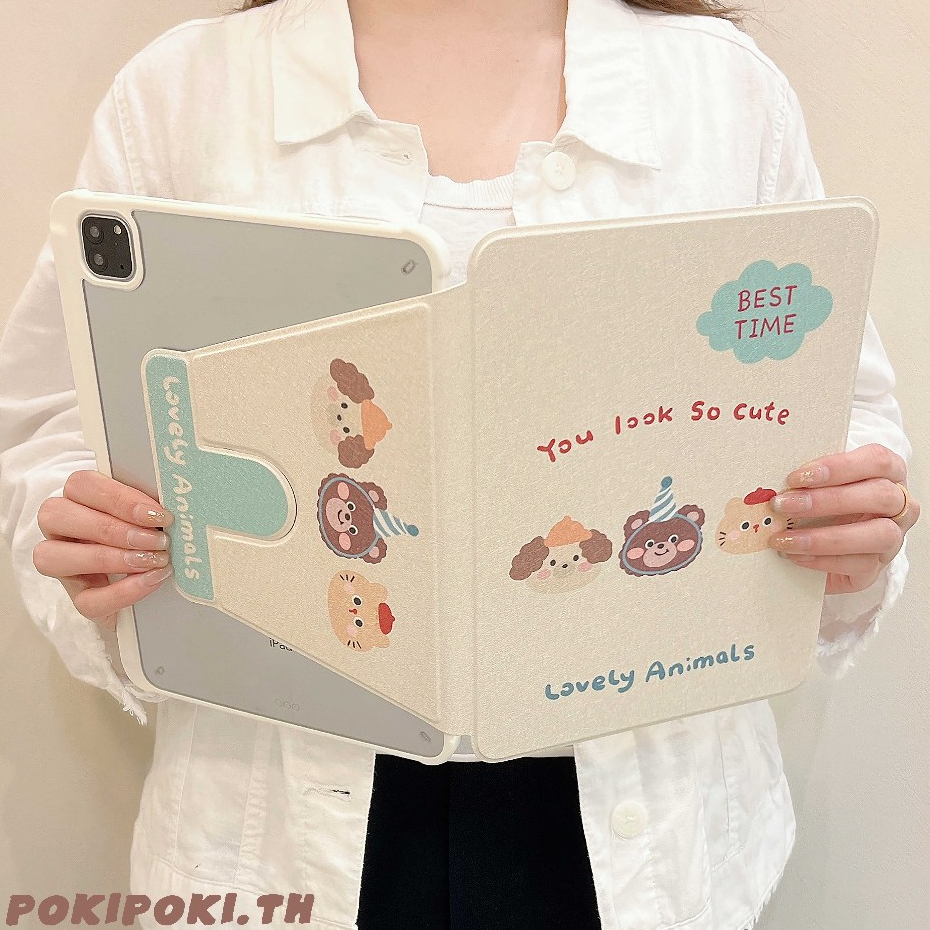 พร้อมส่ง case iPad Air5 MINI7 Air6 11 ที่ใส่ปากกา Cute bear เคสiPadหมุน 360° gen9 Pro11 2024 Gen10