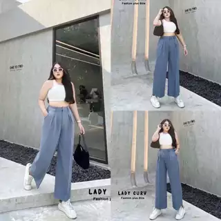 กางเกงขายาวจีบใหญ่ ตะขอหน้า เอวสูง งานสาวใหญ่ สาวอวบ บิ๊กไซต์ ใส่ได้