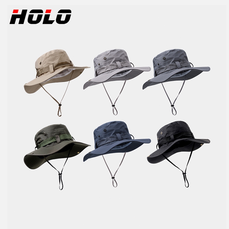 2025สไตล์ใหม่ ชายและหญิง นอกบ้าน ตะวันตก หมวกคาวบอย หมวกชาวประมง ปีนเขา ตั้งแคมป์ เชือก Drawstring ร