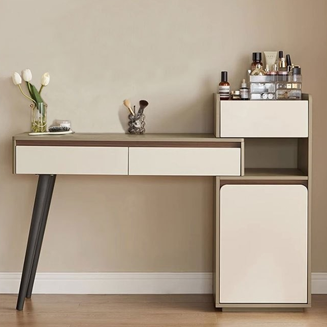 โต๊ะเครื่องแป้ง KUCA เรียบง่ายทันสมัยพร้อมลิ้นชักโต๊ะเก็บของอเนกประสงค์โต๊ะแต่งหน้า Meja Solek