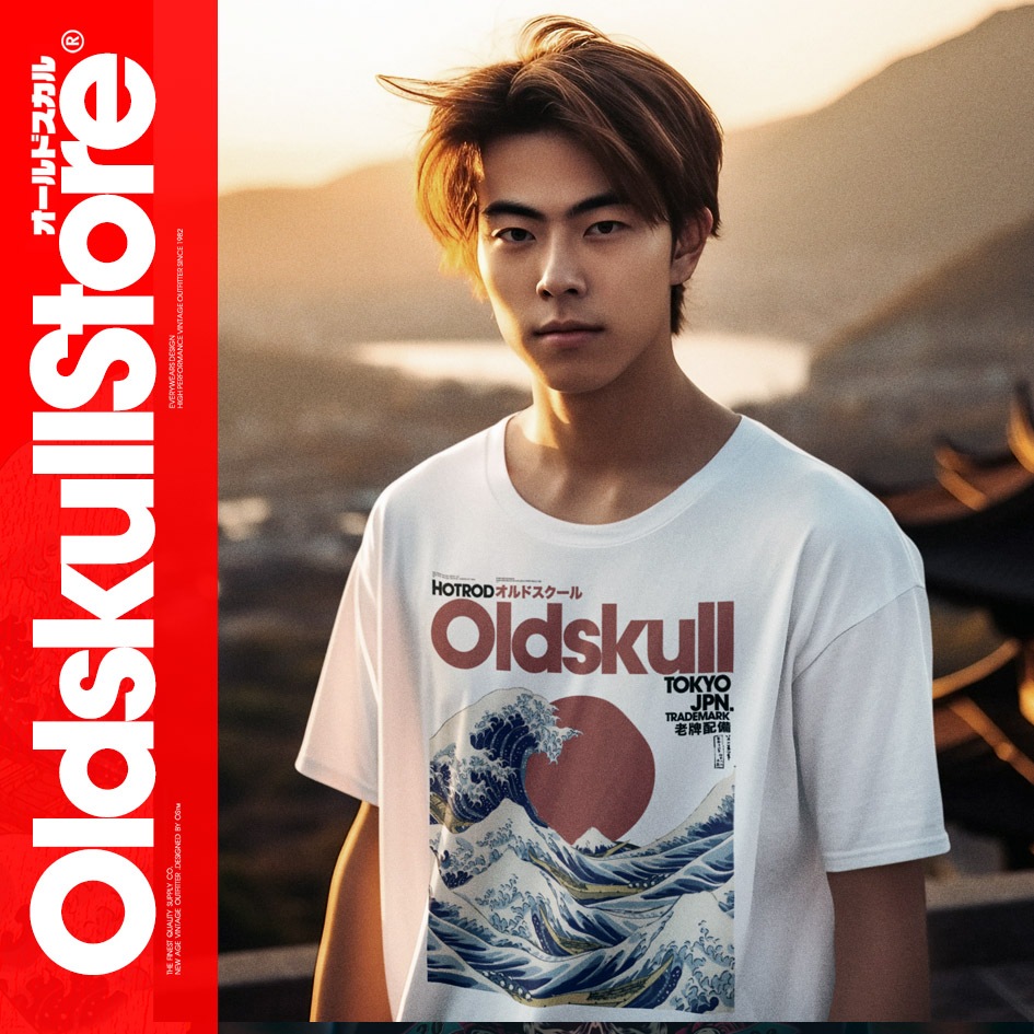 OLDSKULL CLASSIC 1 เสื้อยืดผู้ชาย เสื้อยืด คอกลม แขนสั้น พิมพ์ลาย