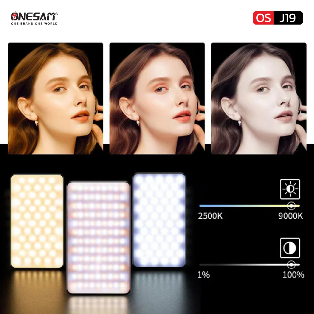 ไฟเสริมแบบพกพา ONESAM รุ่น OS-J19 RGB SCENE LIGHTS ของแท้ 100% รับประกัน 1 ปี