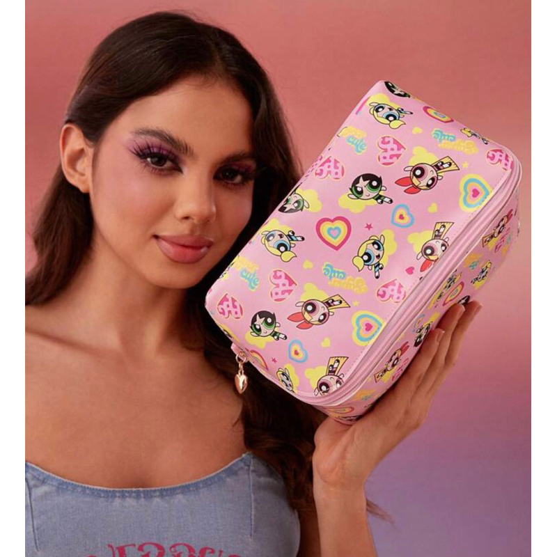กระเป๋าเครื่องสำอาง ไซส์ใหญ่จุใจ POWERPUFF GIRLS X SHEIN งานลิขสิทธิ์แท้ สวยตรงปก