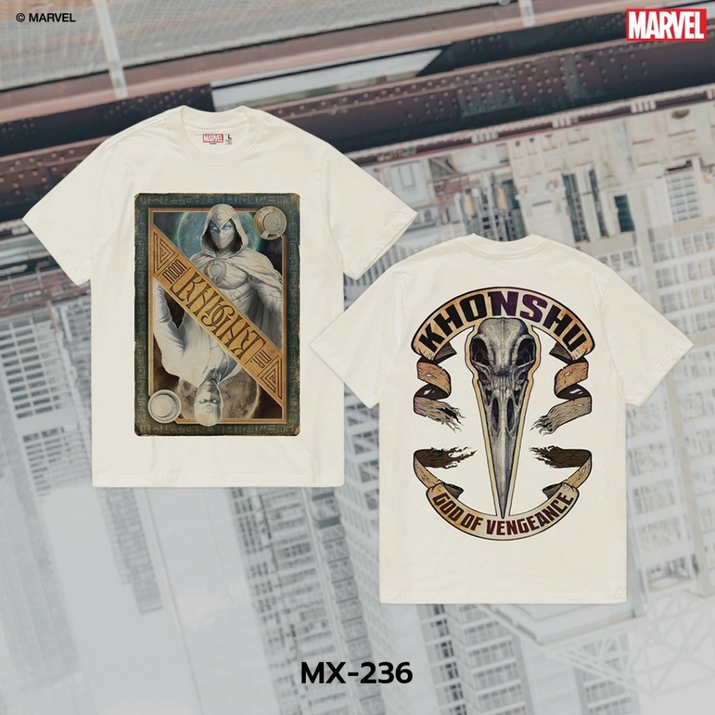 Power 7 Shop เสื้อยืดการ์ตูน มาร์เวล เสื้อยืด MOON KNIGHT ลิขสิทธ์แท้ MARVEL COMICS T-SHIRTS (MX-236)
