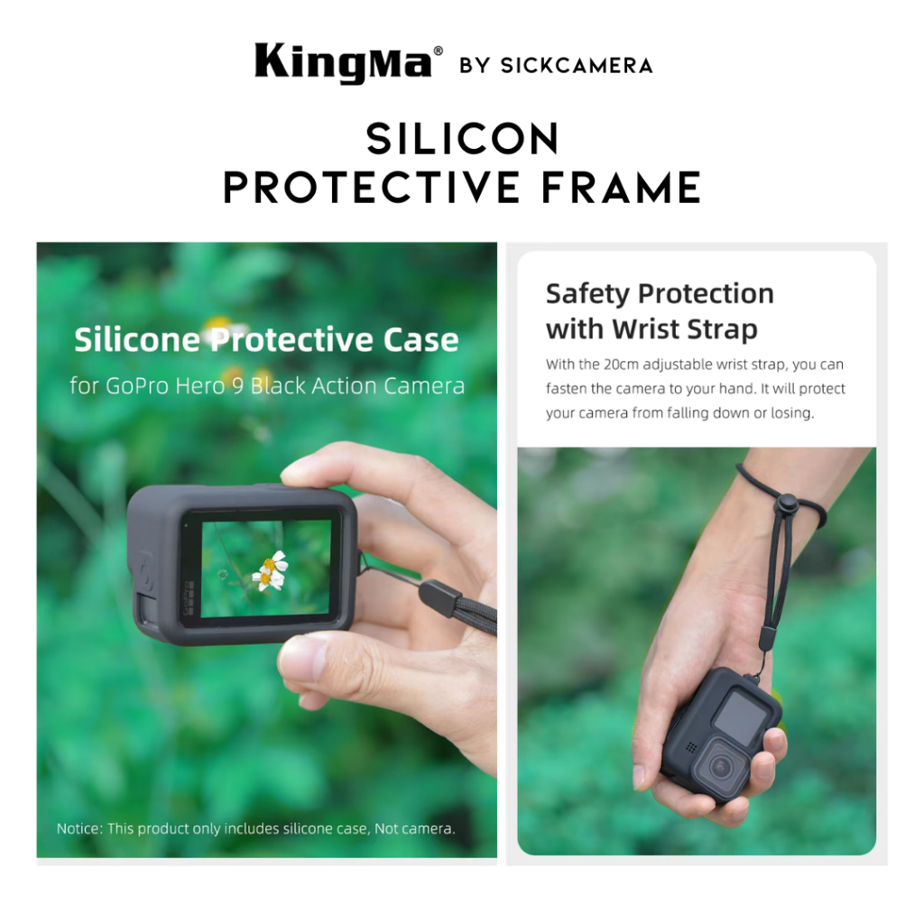 Kingma protective frame GoPro Hero 13/12/11/10/9 เคสกันน้ำ เคสพลาสติกกันกระแทก เคสซิลิโคน ฝาปิดแบต