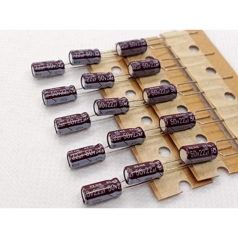 (แพ็ค10ตัว) คาปาซิเตอร์ 22uF 50V. 85c°ขนาด5×11mm. Capasitor 22uF 50V.พร้อมส่ง
