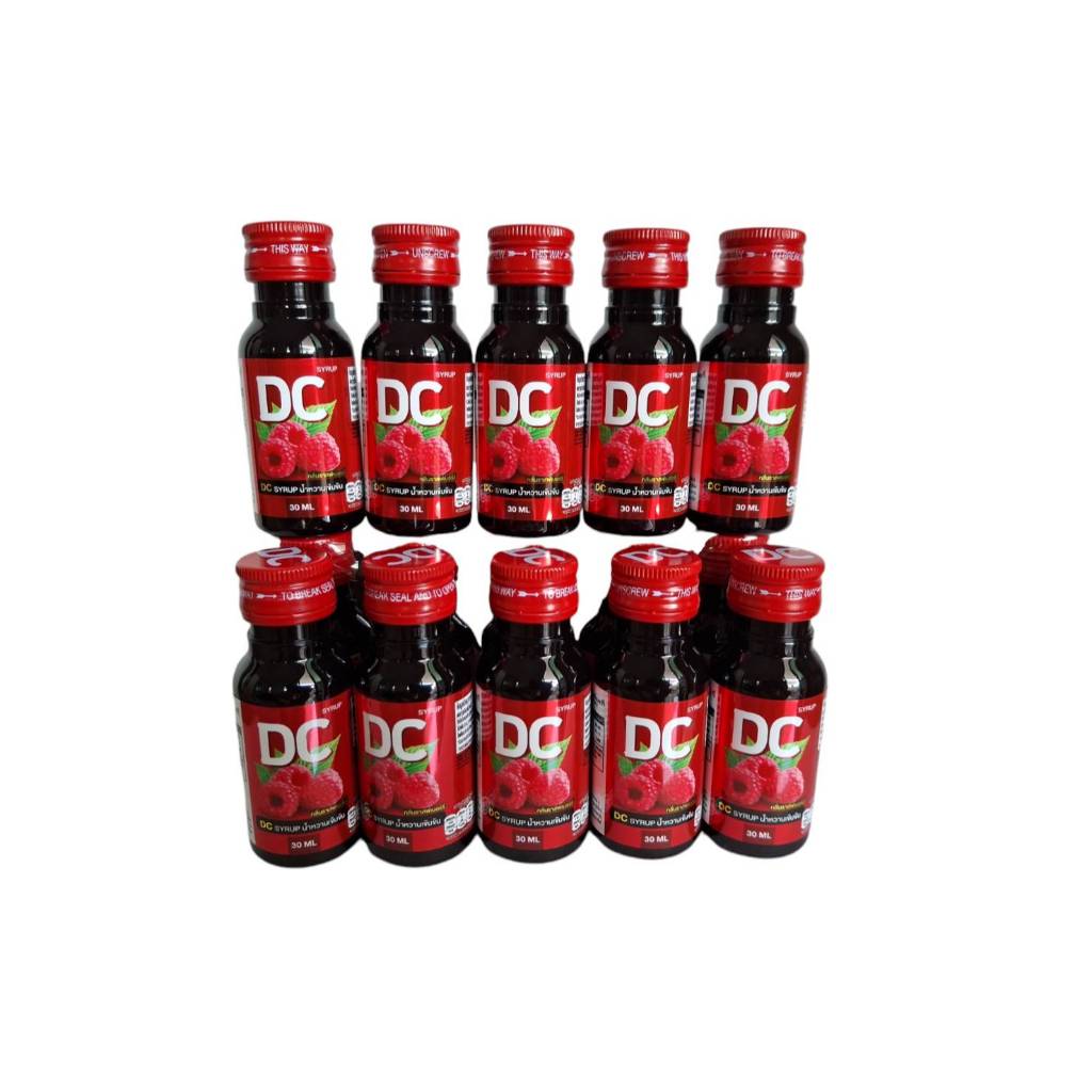 DC ดีซี น้ำหวานรสราสเบอร์รีสูตรเข้มข้นปริมาณ 30 ml. ( 10 ขวด )