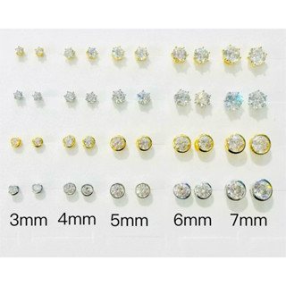 ต่างหูหุ้มทอง24k เพชรCZแท้ ไม่แพ้ ไม่ลอกไม่ดำ มี5ขนาด