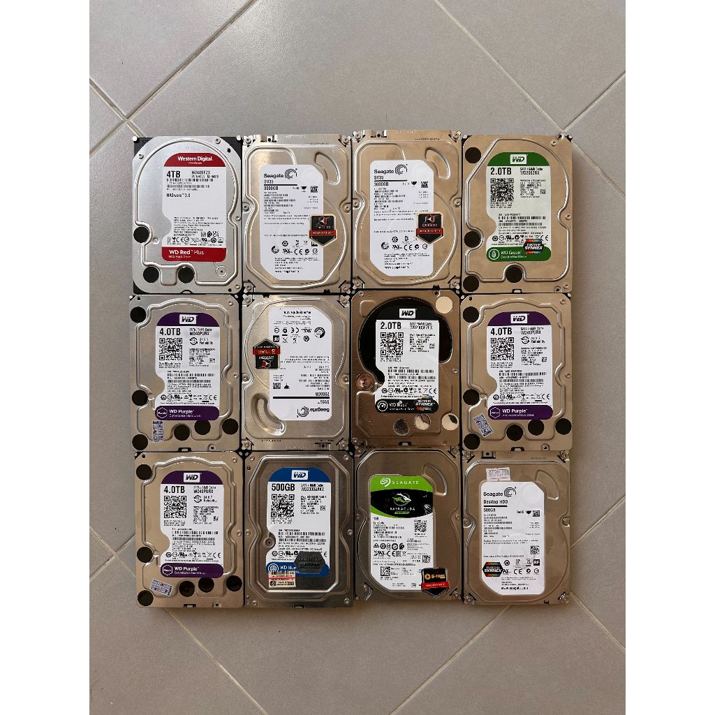 ฮาร์ดดิสก์ Hard Disk HDD 500GB 1TB 2TB 4TB มือสอง มีผลทดสอบ สแกน ทุกตัว