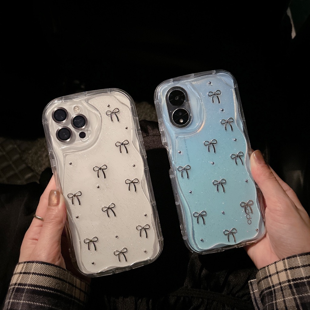 For iPhone 7plus 11 เคสนิ่ม ขอบหยัก เคสใสกากเพชร กันกล้อง เคส สำหรับ รุ่น Samsung A55 Oppo A18 A57 A79 Reno7z Vivo Y28