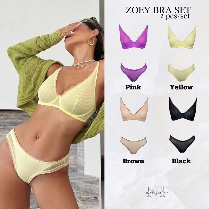 Nattha.Studio / Zoey bra set ชุดชั้นในผ้าซีทรู บรา