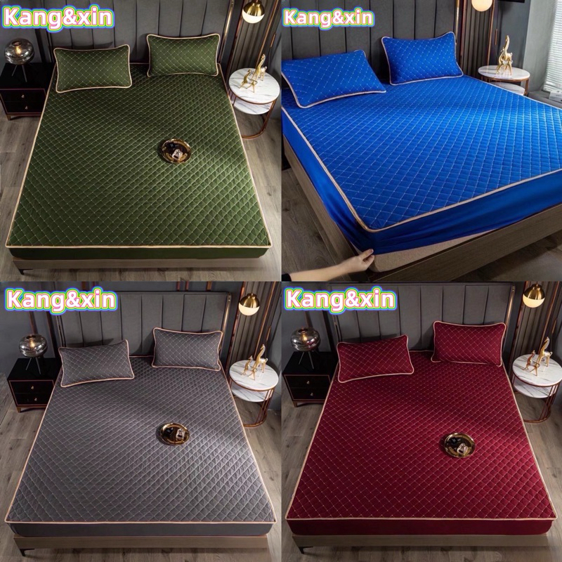 ผ้าปูที่นอนเสริมใยนุ่ม(เนื้อผ้า3ชั้น) 3ขนาดให้เลือก3.5ฟุต5ฟุต6ฟุต