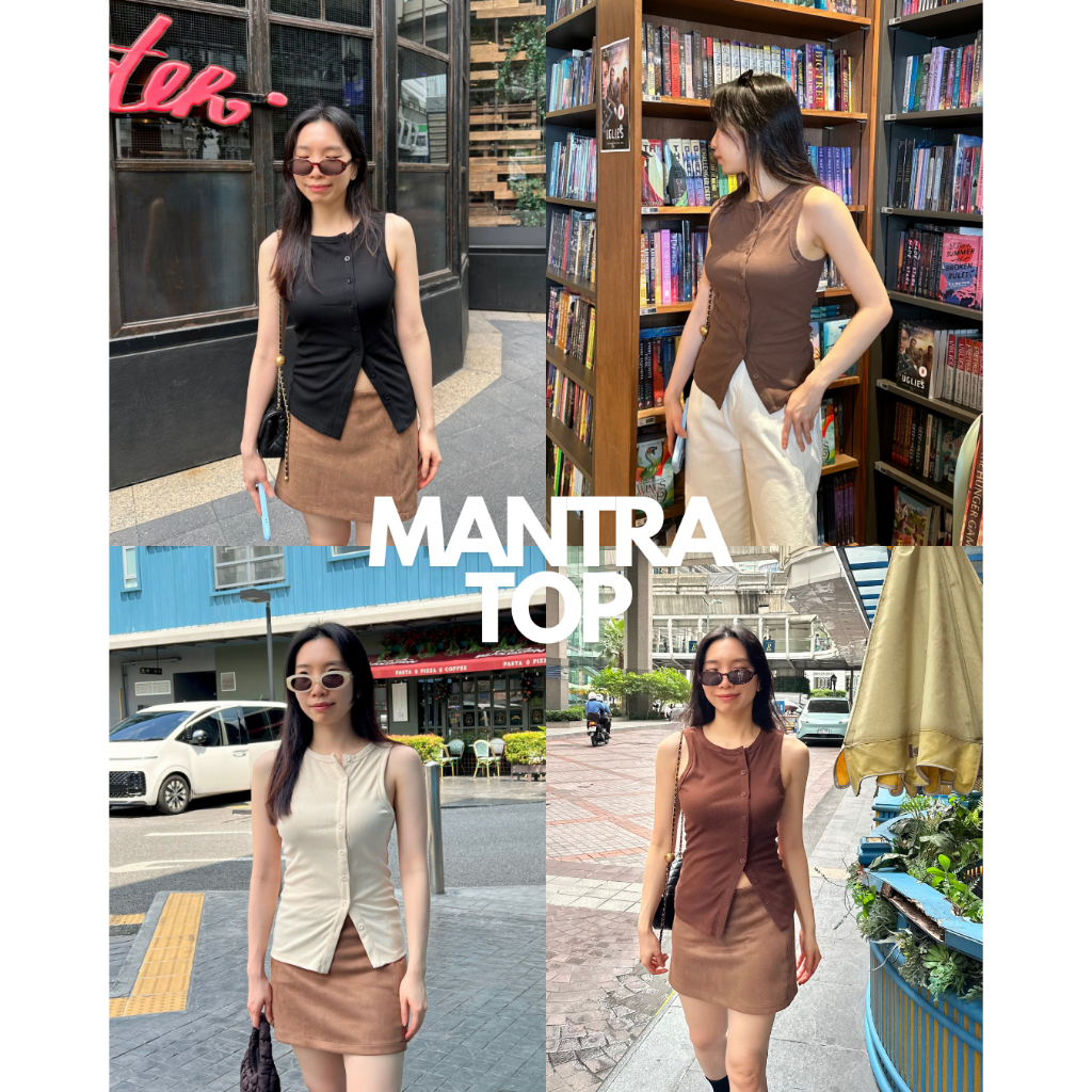 UIUI | MANTRA TOP เสื้อแขนกุดกระดุมเฉียง