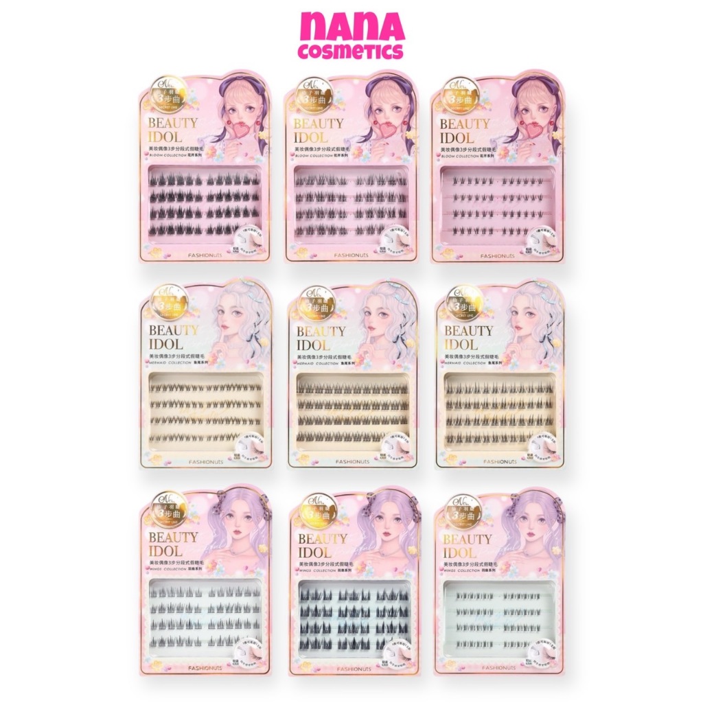 ขนตาปลอม แบบช่อ FASHIONNUTS BEAUTY IDOL TO BE BEAUTIFUL DIY CLUSTER LASHES MERMAID COLLECTION