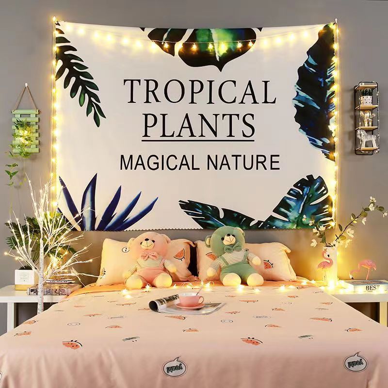 200*150cm ผ้าแขวนตกแต่ง + 600cm ไฟดาว ผ้าติดผนัง มี ผ้าแขวนตกแต่งสําหรับตกแต่งห้องและตกแต่งห้องนอน
