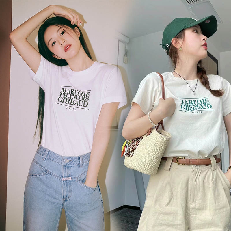 Marithe W CLASSIC LOGO T SHIRT CROPPED พร้อมส่ง women Medium
