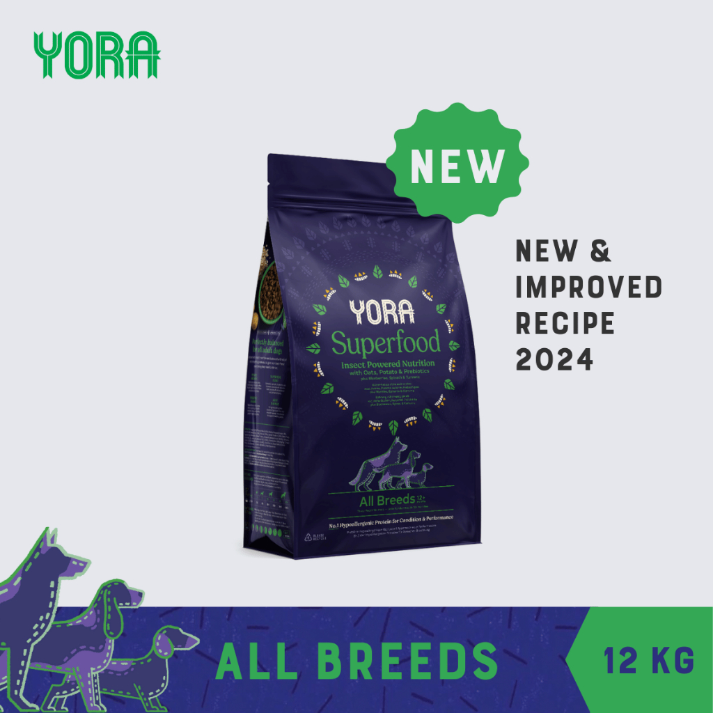 YORA All Breeds 12 kg โยราออลบรีดส์ 12 กก. สำหรับสุนัขโตเต็มวัยทุกสายพันธุ์ จากโปรตีนแมลง