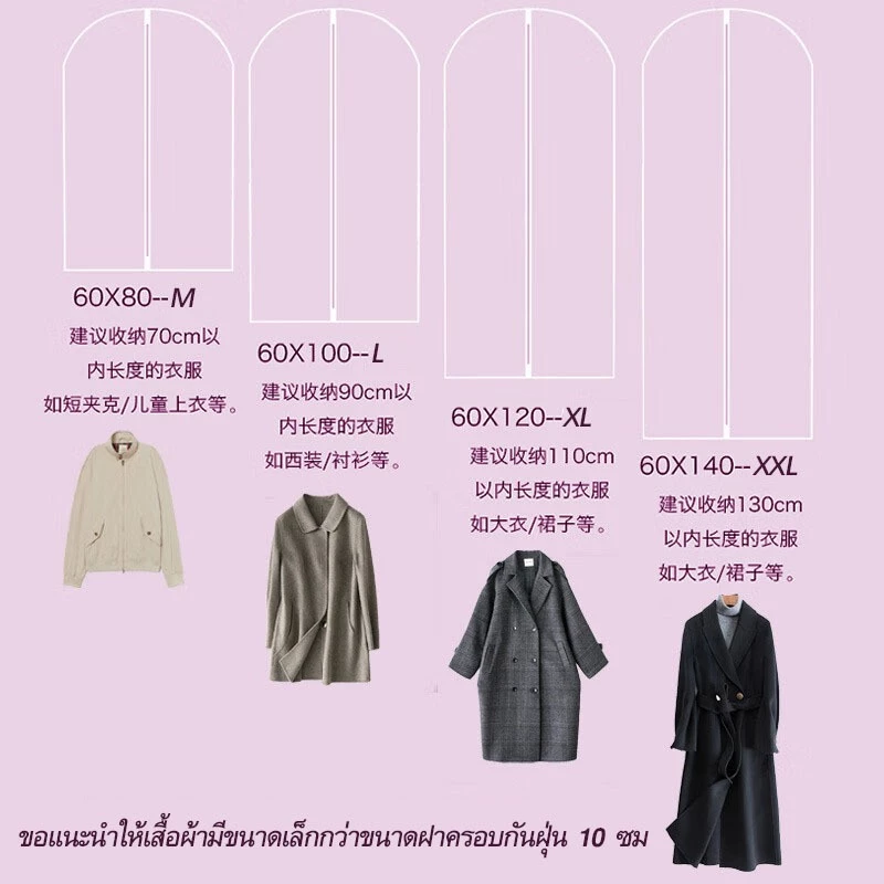 ถุงคลุมเสื้อผ้ากันฝุ่น ถุงคลุมเสื้อ ถุงคลุมเสื้อผ้า ป้องกันฝุ่น ถุงคลุมชุด ถุงคลุมเสื้อผ้า ถุงคลุมเสื้อ ถุงใส่สูท thumbnail 5