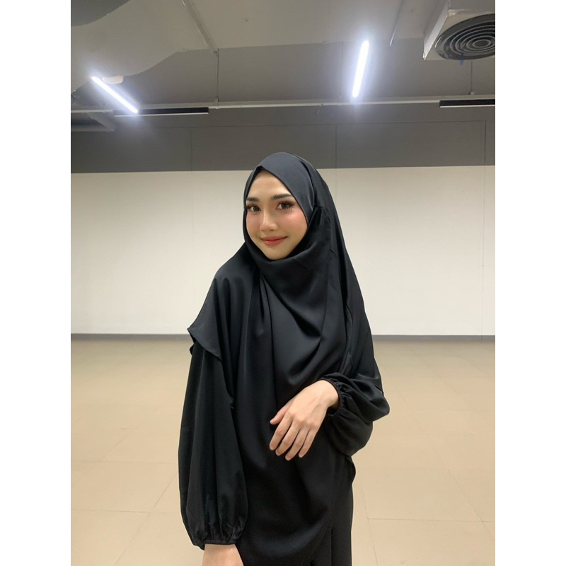 Hijab Khimar ฮิญาบฝรั่งเศล  ผ้าคลุม ใส่แบบปิดหน้าและเปิดหน้า 2 in one