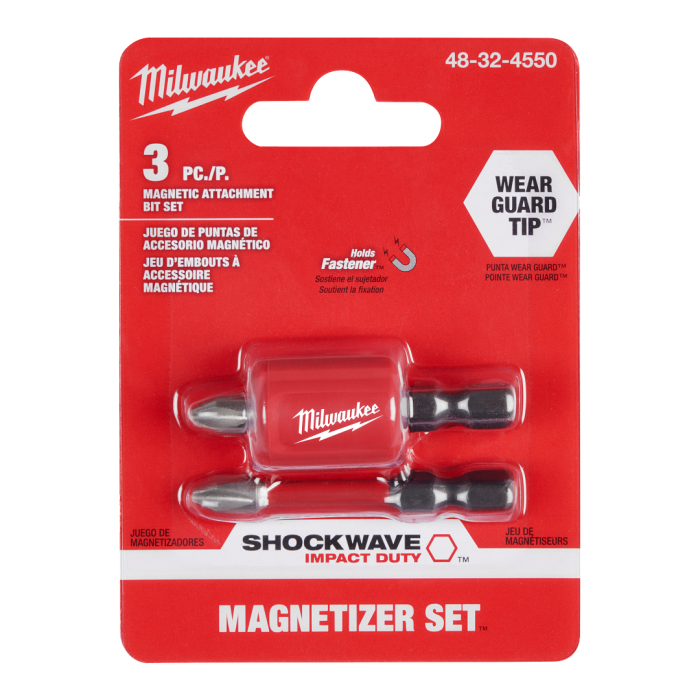 Milwaukee - 48-32-4550 ดอกไขควง PH2 พร้อมปอกแม่เหล็ก 3 ชิ้น