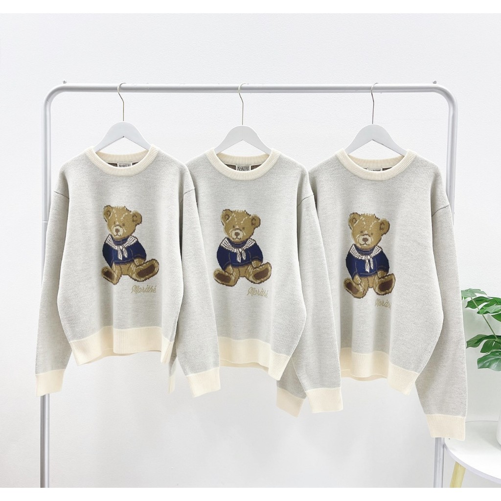 Marithe Doodle Bear Sweater ( ivory )